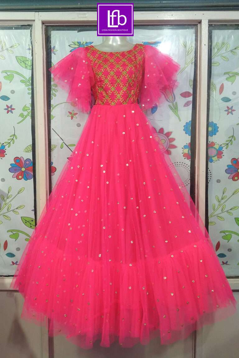 maggam work long frocks